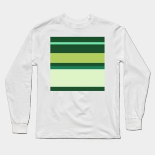 A capital commixture of Dark Sea Green, Seafoam Blue, Tea Green, Cal Poly Pomona Green and Light Olive stripes. Long Sleeve T-Shirt